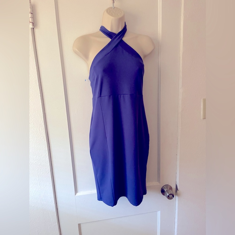 Nordstrom LEITH electric blue halter dress. EUC. M. Nylon/spandex. Machine wash.